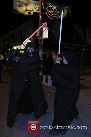 Party goers dressed as Star Wars Emperor Palpatine   for The Church Street Block Party - Toronto's annual Halloween...