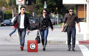 Joe Jonas and Nick Jonas have lunch with a friend in West Hollywood Los Angeles, California - 07.01.11