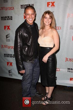 Theo Rossi and Sarah Jones FX's Justified - Los Angeles Premiere Screening Held At Directors Guild Theatre West Hollywood, California...