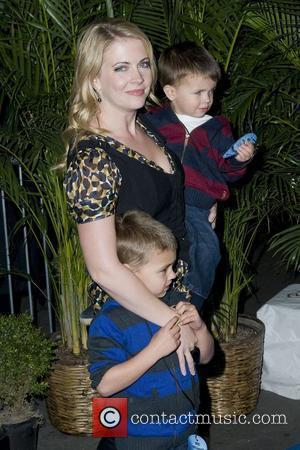 Melissa Joan Hart with sons Mason Walter Wilkerson and Braydon Hart Wilkerson New York Premiere of 'Megamind' held at the...