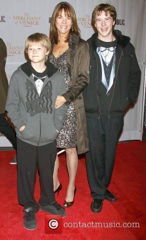 Carolyn McCormick and her sons  Opening night celebration of The Public Theater Broadway production of 'The Merchant of Venice'...