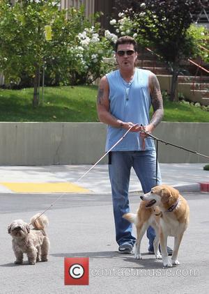 Billy Ray Cyrus walks his dogs near his home in Toluca Lake Los Angeles, USA - 11.07.10