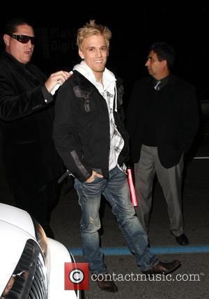 Aaron Carter outside the P Diddy Grammy Awards afterparty at BLVD Los Angeles, California - 31.01.10