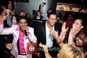 Omega, Sammy Sosa and wife Sonia Sosa  Pitbull 30th birthday celebration at Club Play  Miami Beach, Florida -...
