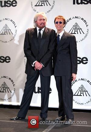 Barry Gibb and Robin Gibb of the Bee Gees 25th Annual Rock And Roll Hall Of Fame Induction Ceremony -...