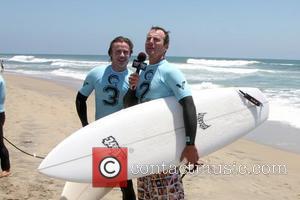 Sam Trammell & Pat Parnell participates in the 3rd Annual Project SOS: SURF 24 - Day 1 at Huntington Beach...