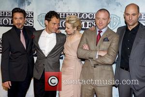 Robert Downey Jr, Jude Law, Rachel McAdams, Guy Ritchie, Mark Strong Premiere of 'Sherlock Holmes' at Kinepolis cinema Madrid, Spain...