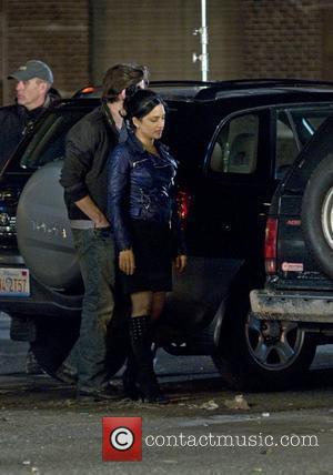 Archie Panjabi  on the set of 'The Good Wife' in Queens New York City, USA - 10.04.10
