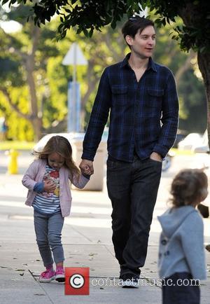 Tobey Maguire and his daughter, Ruby Sweetheart, head out for a family lunch in Santa Monica Santa Monica, California -...