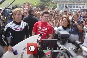 Zac Efron  visits Bondi Beach to go surfing with Tom Whitaker and Layne Beachley Sydney, Australia -16.02.10