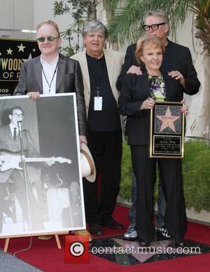 Peter Asher, Phil Everly, Maria Elena Holly and Gary Busey Buddy Holly Star Unveiling On The Hollywood Walk Of Fame...