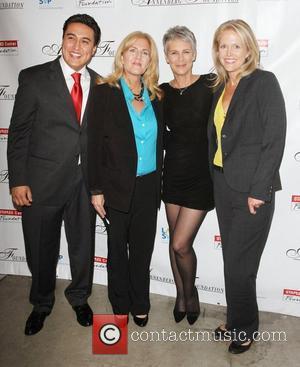 Jamie Lee Curtis and Jessica Leventhal with the grant winners  3rd Annual PEER TO PEER 'The Art of Human...