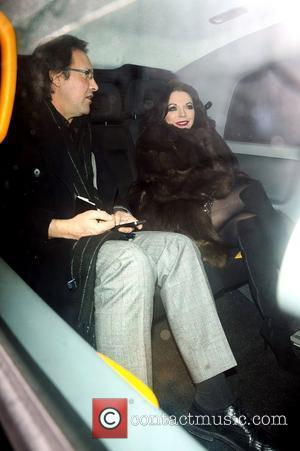Joan Collins and Percy Gibson leave C London restaurant London, England - 01.02.11