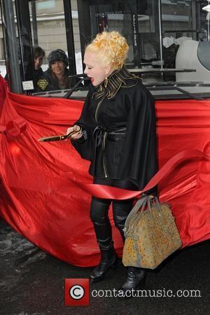 Cyndi Lauper at the ribbon cutting ceremony for Gray Line New York's Ride of Fame at The Metropolitan Museum of...