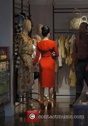 Dita Von Teese shops at Vivienne Westwood boutique in West Hollywood Los Angeles, California - 23.05.11