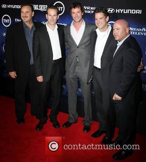 (L-R) Greg Beeman, Daryl Frank, Noah Wyle, Michael Wright, and Justin Falvey The Premiere of TNT And Dreamworks' 'Falling Skies'...