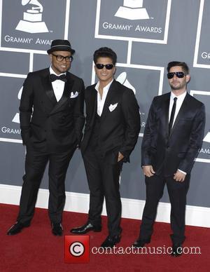 Bruno Mars (C),The Smeezingtons  The 53rd Annual GRAMMY Awards at the Staples Center - Red Carpet Arrivals Los Angeles,...