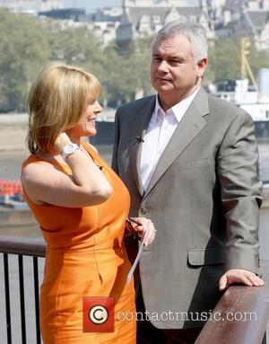 Ruth Langsford and Eamonn Holmes present 'This Morning' outside the ITV studios on a sunny day London, England - 20.04.11