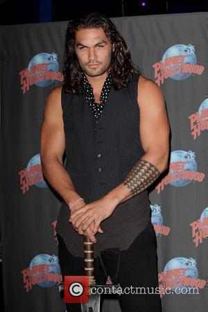 Jason Momoa promotes his starring role in 'Conan the Barbarian' with a hand print ceremony at Planet Hollywood in Times...
