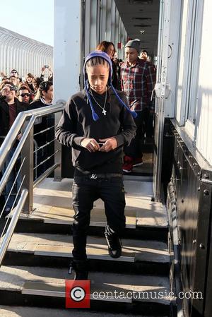 Jaden Smith arrives to show his support on top of the Empire State Building after friend Bieber switched on the...