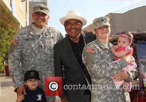 George Lopez and US Army Soldiers,  The Lopez Foundation celebrates 4th of July with fireworks and a salute to...