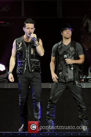 Joey McIntyre and Brian Littrell NKOTBSB Tour - New Kids On The Block and Backstreet Boys perform on stage at...