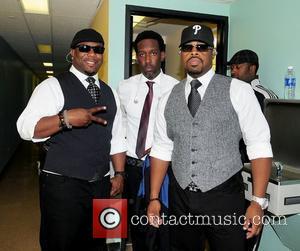 Wanya Morris, Shawn Stockman and Nathan Morris of Boyz II Men  backstage during Best of the ’90s Concert held...