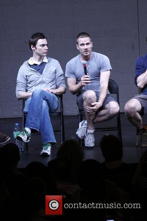 Jim Parsons and Luke Macfarlane Post-show talk back with the cast of the Broadway production 'The Normal Heart' at the...