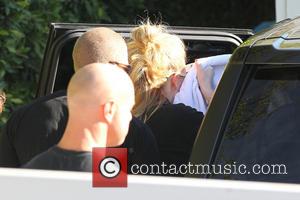Adele Adele and her son arrives to a private residence in Beverly Hills surrounded by her security team  Featuring:...