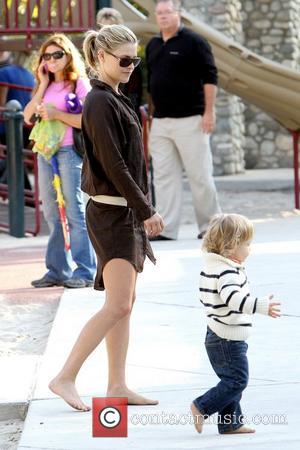 Ali Larter and Theodore MacArthur Ali Larter enjoys a day at Coldwater Canyon Park with her husband and their son...