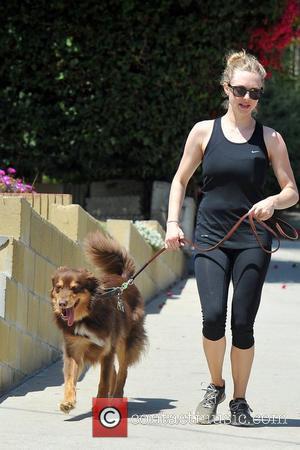 Amanda Seyfried  walking her dog Finn in Hollywood Los Angeles, California - 10.04.12