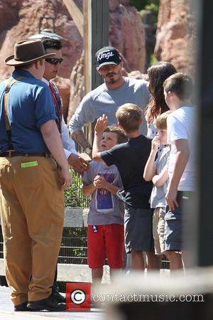 David Beckham and family,  Beckham family on a day out to Disneyland. Los Angeles, California - 06.06.12