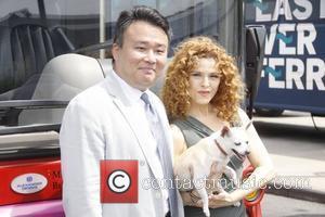 David Chien and Bernadette Peters attend Gray Line New York's Ride of Fame campaign at Pier 78. New York City,...