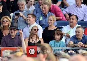 Steven Spielberg, wife Kate Capshaw and Daniel Day Lewis watch Bruce Springsteen perform at The RDS  Dublin, Ireland -...