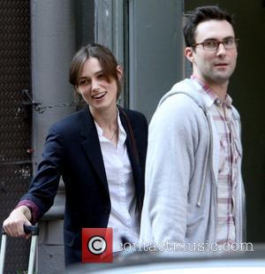 Adam Levine and Keira Knightley on the set of their new movie 'Can A Song Save Your Life?' New York...