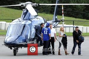 Carrie Underwood  arriving at the 1st Annual 'Boots and Hearts Music Festiva' l by private helicopter.  Bowmanville, Canada...