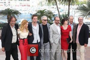 Sarah Gadon, Robert Pattinson, David Cronenberg, Emily Hampshire, Paul Giamatti, Don Dellilo, Paulo Branco and Martin Katz 'Cosmopolis' photocall during...