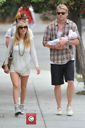 Elsa Pataky, husband Chris Hemsworth and their daughter India Rose out and about in Santa Monica. Chris looks smitten as...