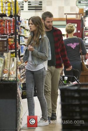Chris Pine and new girlfriend Dominique Piek go late night shopping together for groceries at Gelsons supermarket Los Angeles, California...