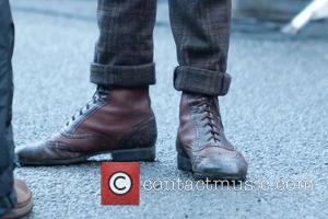 Matt Smith's dapper brogue boots on the set of the BBC's Doctor Who TV series Wales - 02.07.12