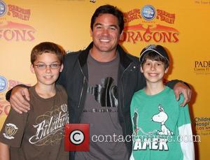 Dean Cain and son (in brown), friend (Green)  'Dragons' presented by Ringling Bros. & Barnum & Bailey Circus at...