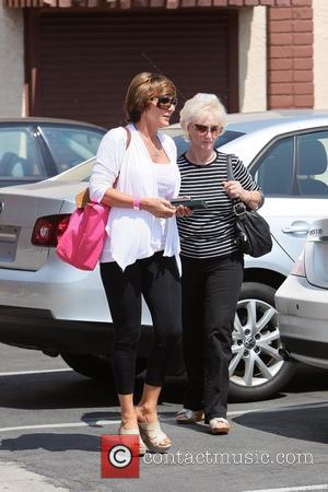 Derek Hough is visited by his mother and grandmother and bring him a gift Celebrities seen outside the rehearsal space...