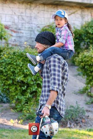 Gabriel Aubry with his daughter Nahla having fun at the park. Los Angeles, California - 28.12.11