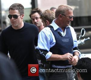 Chris Pine, Kevin Costner Filming scenes for 'Jack Ryan' in Manhattan New York City, USA - 01.09.12