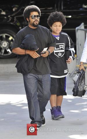 Rapper/actor Ice Cube and son O'Shea Jackson Jr.,  arrive for Game Four of the 2012 Stanley Cup Final between...