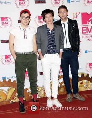 Jack Antonoff, Andrew Dost and Nate Ruess of Fun The MTV EMA's 2012 held at Festhalle - arrivals Frankfurt, Germany...