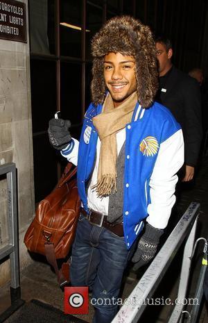 X Factor finalist Marcus Collins arriving at BBC Radio One Studios London, England - 05.11.11