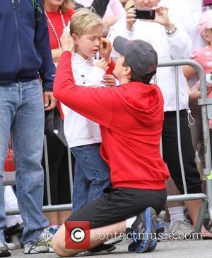 Matt Bomer with his son Kit Bomer 19th Annual EIF Revlon Run Walk held at the Los Angeles Memorial Coliseum...