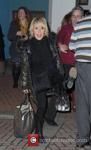Lulu arrives back at her hotel,  at the Strictly Come Dancing Live Final held at the Pleasure Beach Casino....