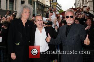 Brian May, Ben Elton and Roger Taylor 'We Will Rock You' 10th year anniversary performance - arrivals London, England -...